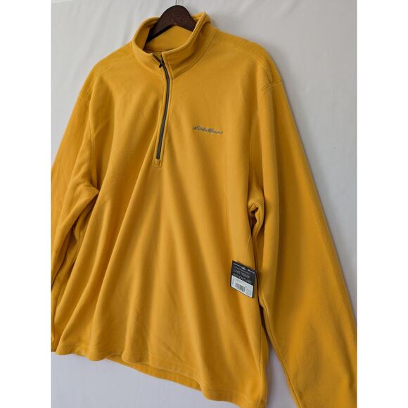 Eddie Bauer Mens Fast Fleece 100 1/4-Zip‎ Pullover Sweater Size XL Marigold New - Picture 2 of 10